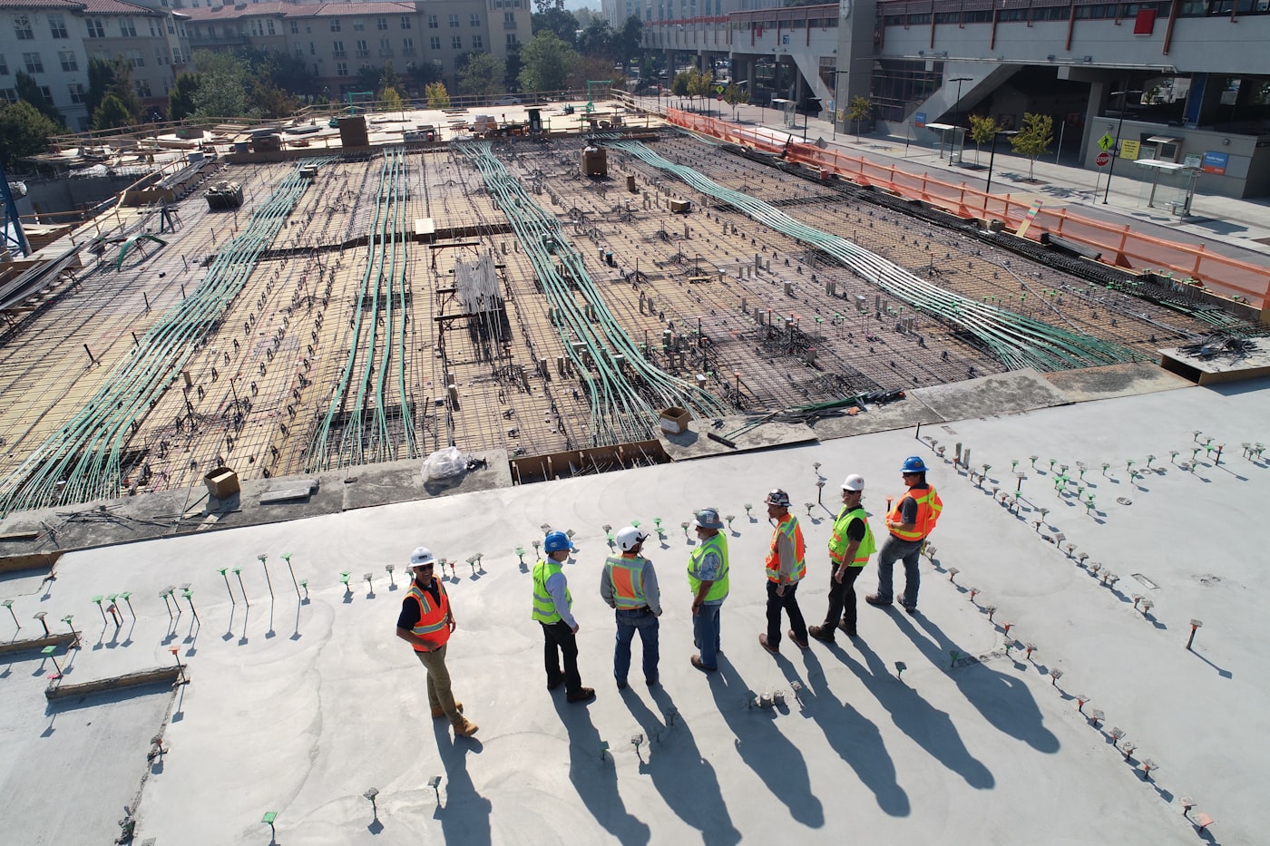 Engineering team on a large construction site