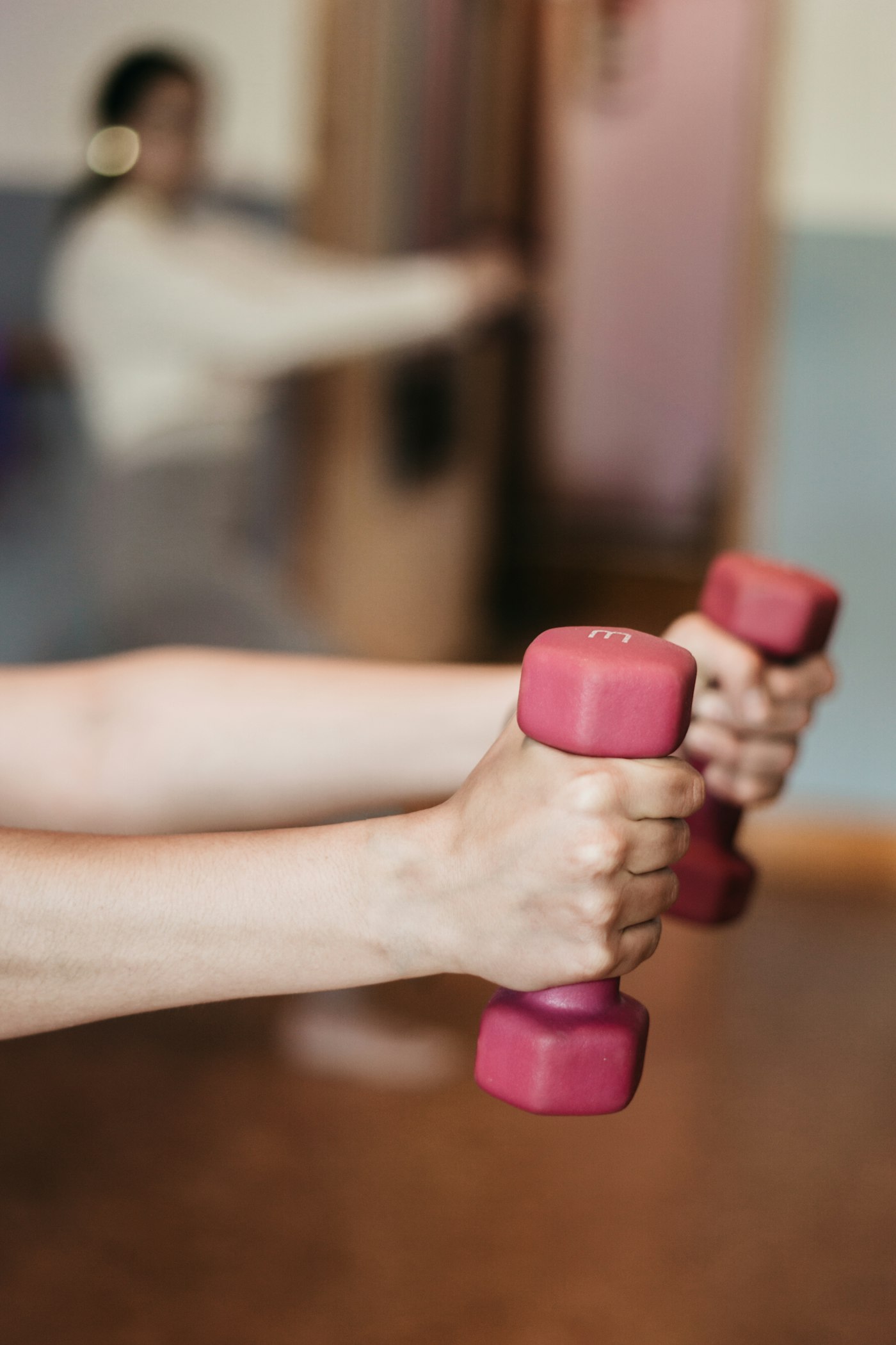 Rehabilitation exercise with a hand weight