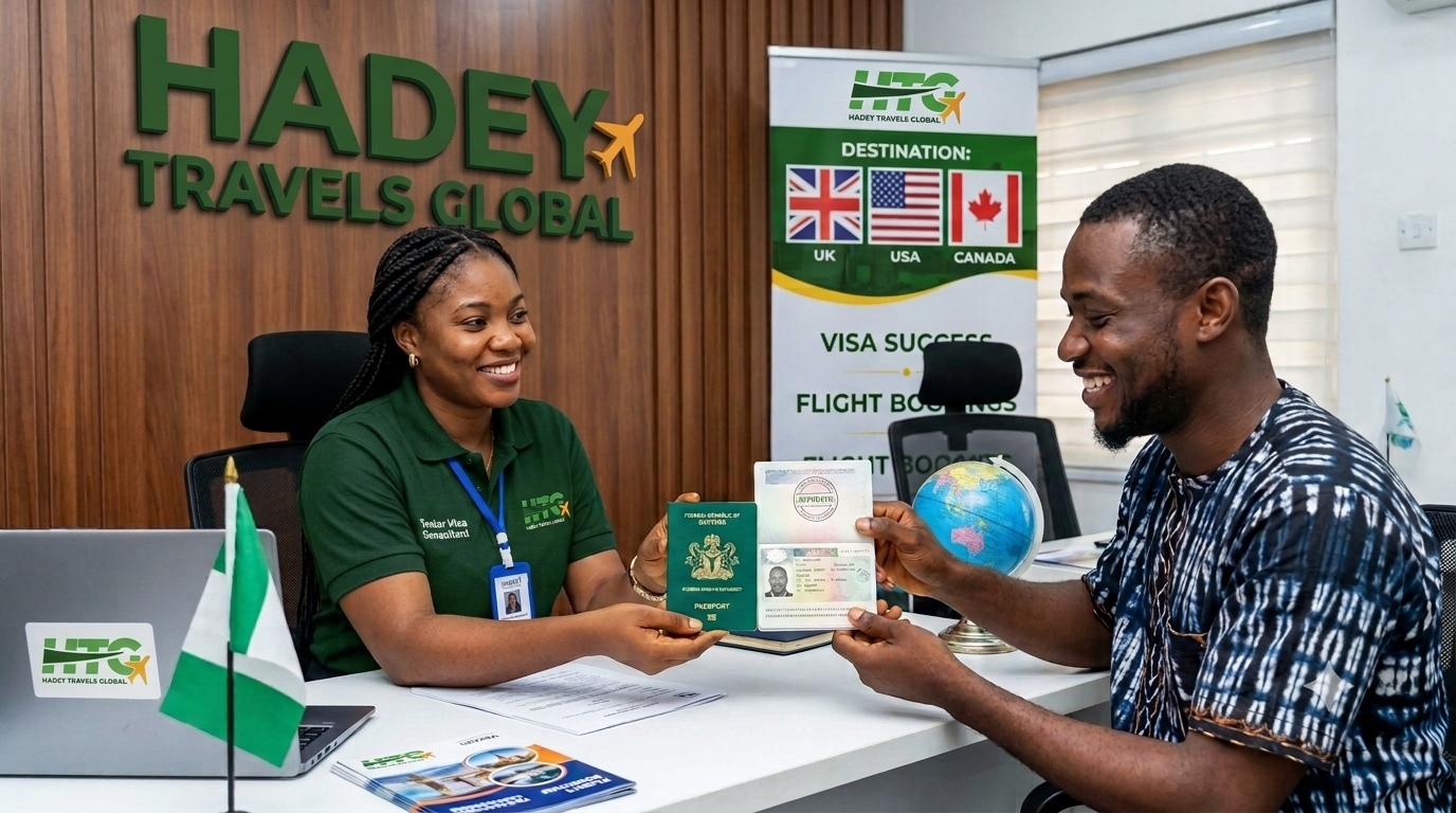 Students beginning their study abroad journey with Hadey Travels Global